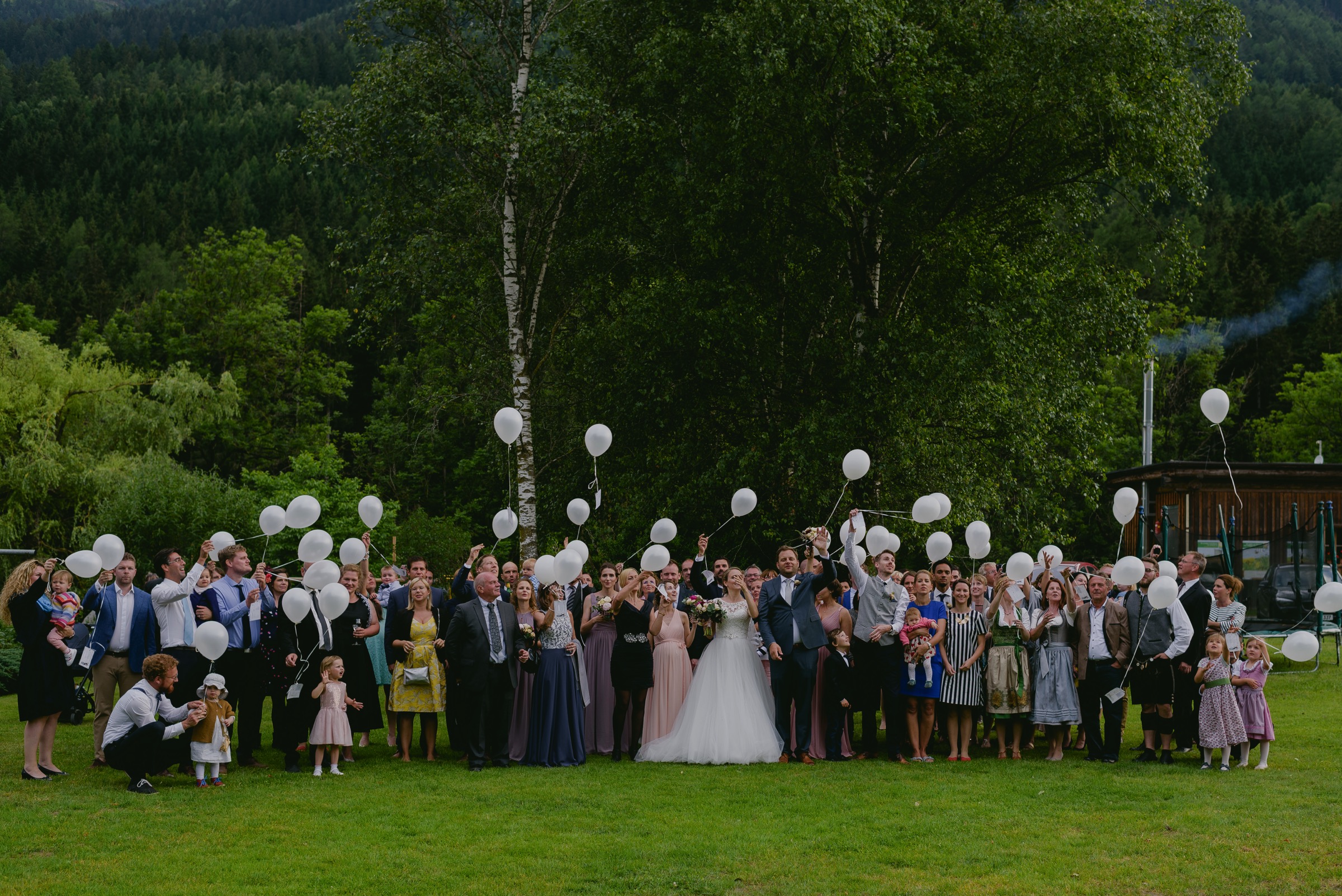 wedding portrait with baloons